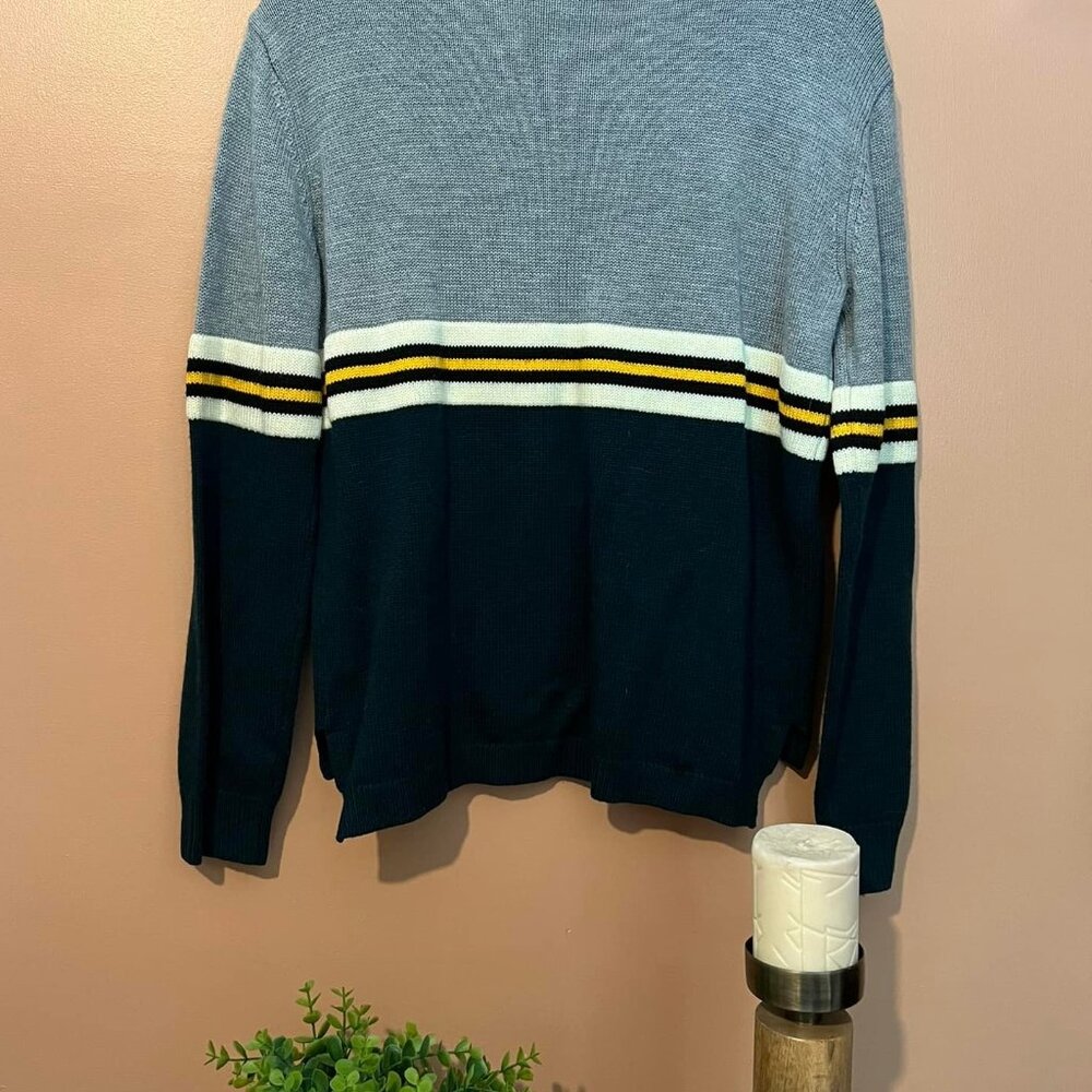 Hem & Thread Color Block Stripe Sweater Size L - image 2